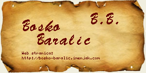 Boško Baralić vizit kartica